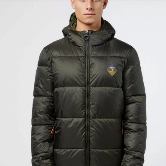 Barbour Beacon Ross Baffle Quilted Hooded Jacket Sage MSRP $280 CLEARANCE SALE - Picture 1 of 12